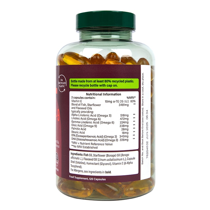 Holland & Barrett High Strength Triple Omega 3-6-9 120 Capsules